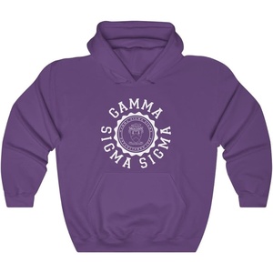 Greekgear Gamma Sigma Sigma Unisex College Seal Hoodie(Purple)