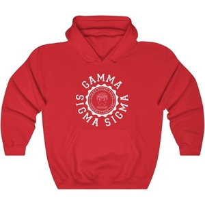 Greekgear Gamma Sigma Sigma Unisex College Seal Hoodie(Red)