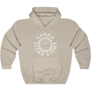 Greekgear Gamma Sigma Sigma Unisex College Seal Hoodie(Sand)