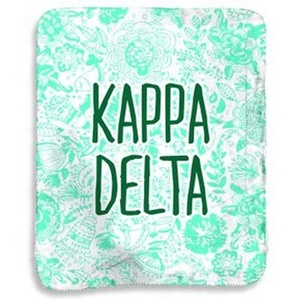 Greekgear Kappa Delta Floral Sherpa Lap Blanket