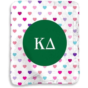 Greekgear Kappa Delta Hearts Sherpa Lap Blanket