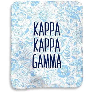 Greekgear Kappa Kappa Gamma Floral Sherpa Lap Blanket