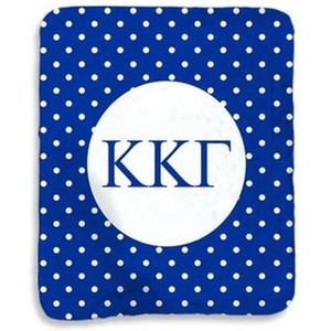 Greekgear Kappa Kappa Gamma Polka Dots Sherpa Lap Blanket
