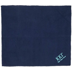 Greekgear Kappa Kappa Gamma Sherpa Blanket Navy Blue w/Light Blue Thread Color