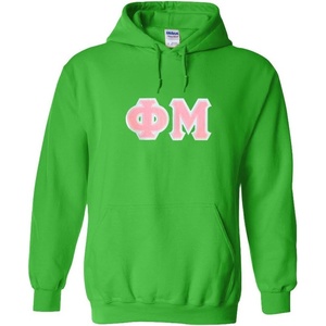 Greekgear Phi Mu Lettered Hooded Sweatshirt(Irish Green)