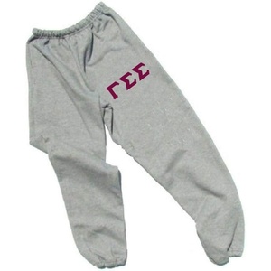 Greekgear Women’s Gamma Sigma Sigma Lettered Thigh Sweatpants(Sports Grey)