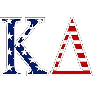 Kappa Delta American Flag Greek Letter Sticker – 2.5″ Tall