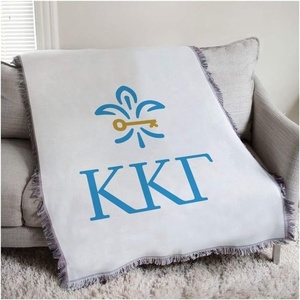 Kappa Kappa Gamma Greek Letter Afghan Blanket Throw