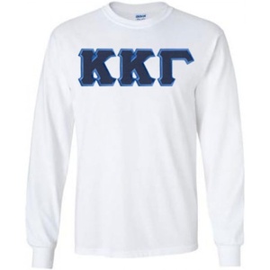 Kappa Kappa Gamma Lettered Long Sleeve Tee(White)