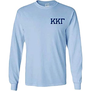 Kappa Kappa Gamma World Famous Crest Long Sleeve T-Shirt(Light Blue)