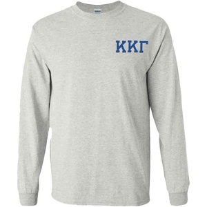 Kappa Kappa Gamma World Famous Crest Long Sleeve T-Shirt(Light Grey)