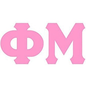 Phi Mu Big Greek Letter Window Sticker Decal 4 Inches Light Pink(Light Pink)