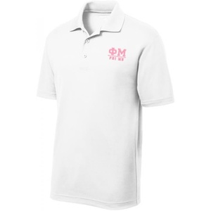 Phi Mu Greek Letter Polos(White)