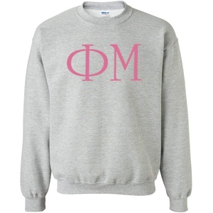 Phi Mu University Greek Crewneck Sweatshirts(Light Grey)