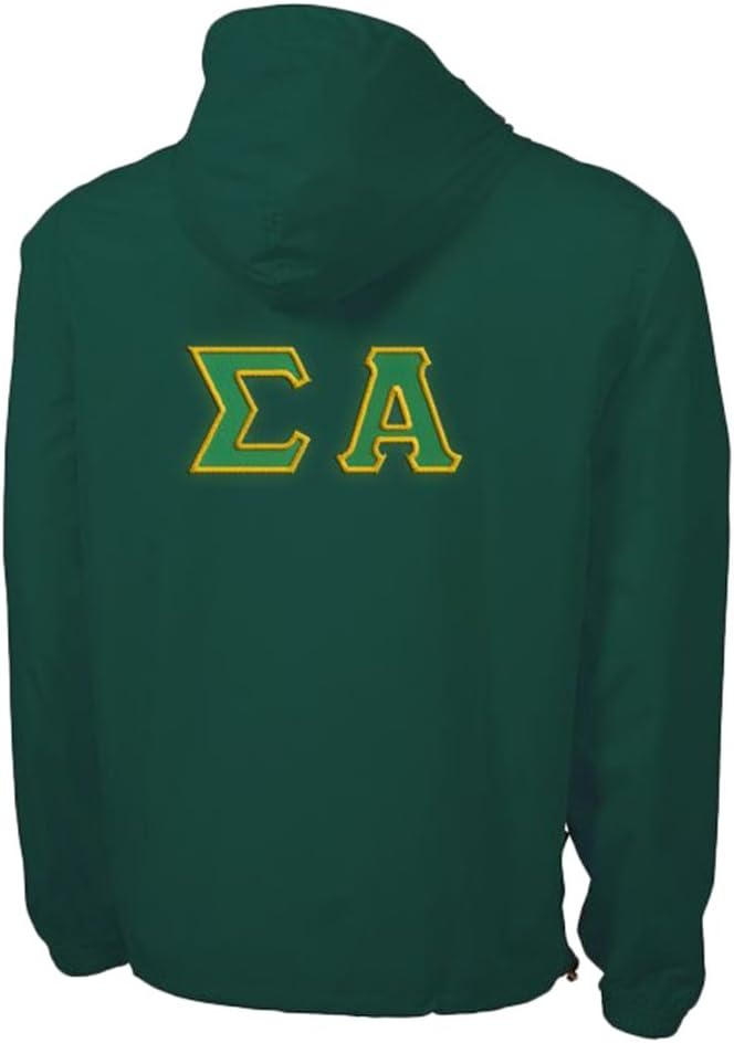 image:imageSigma Alpha Tackle Twill Lettered Pack N Go PulloverForest Green