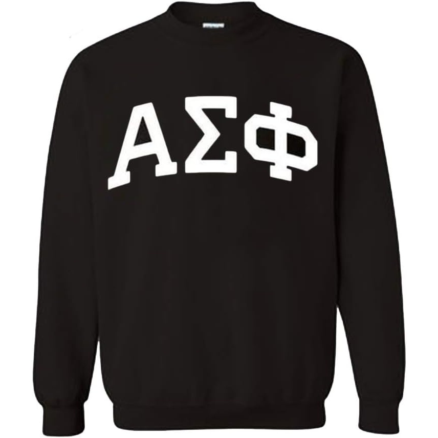 image:imageAlpha Sigma Phi Arched Greek Letter Crewneck Sweatshirt BlackBlack