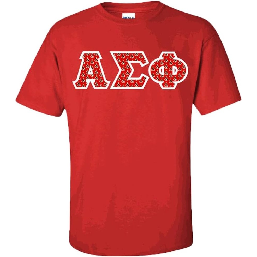 image:imageAlpha Sigma Phi Fraternity Crest Twill Letter TeeRed