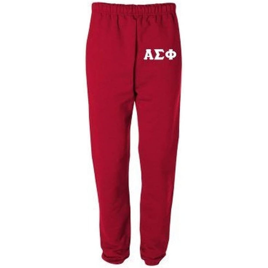 image:imageAlpha Sigma Phi Greek Lettered Thigh SweatpantsRed