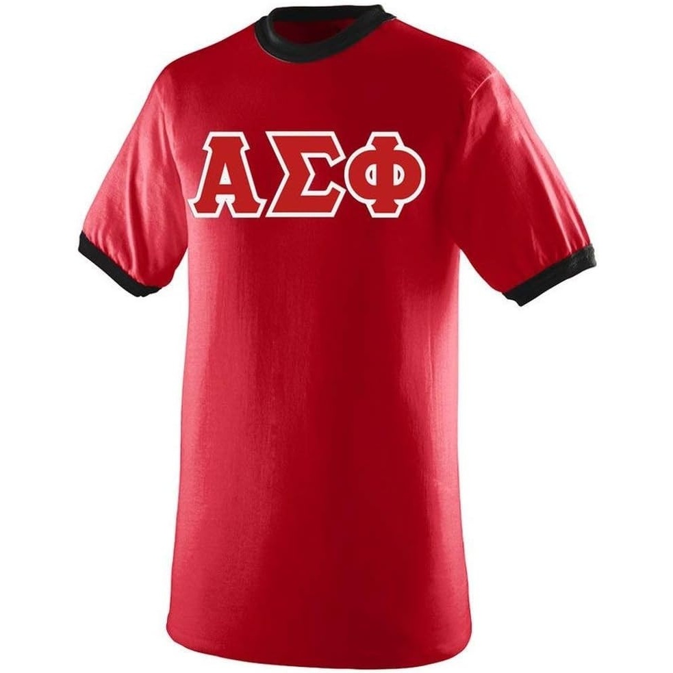 image:imageAlpha Sigma Phi Lettered Ringer ShirtRedBlack