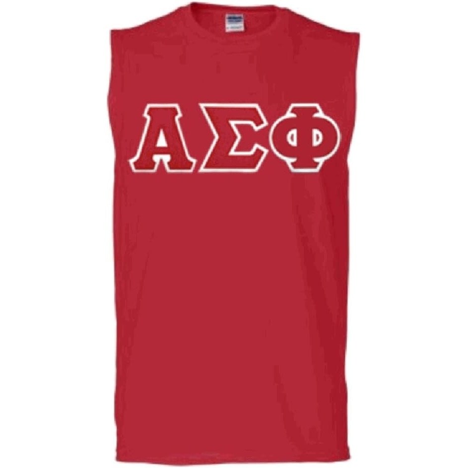 image:imageAlpha Sigma Phi Lettered Sleeveless TeeRed