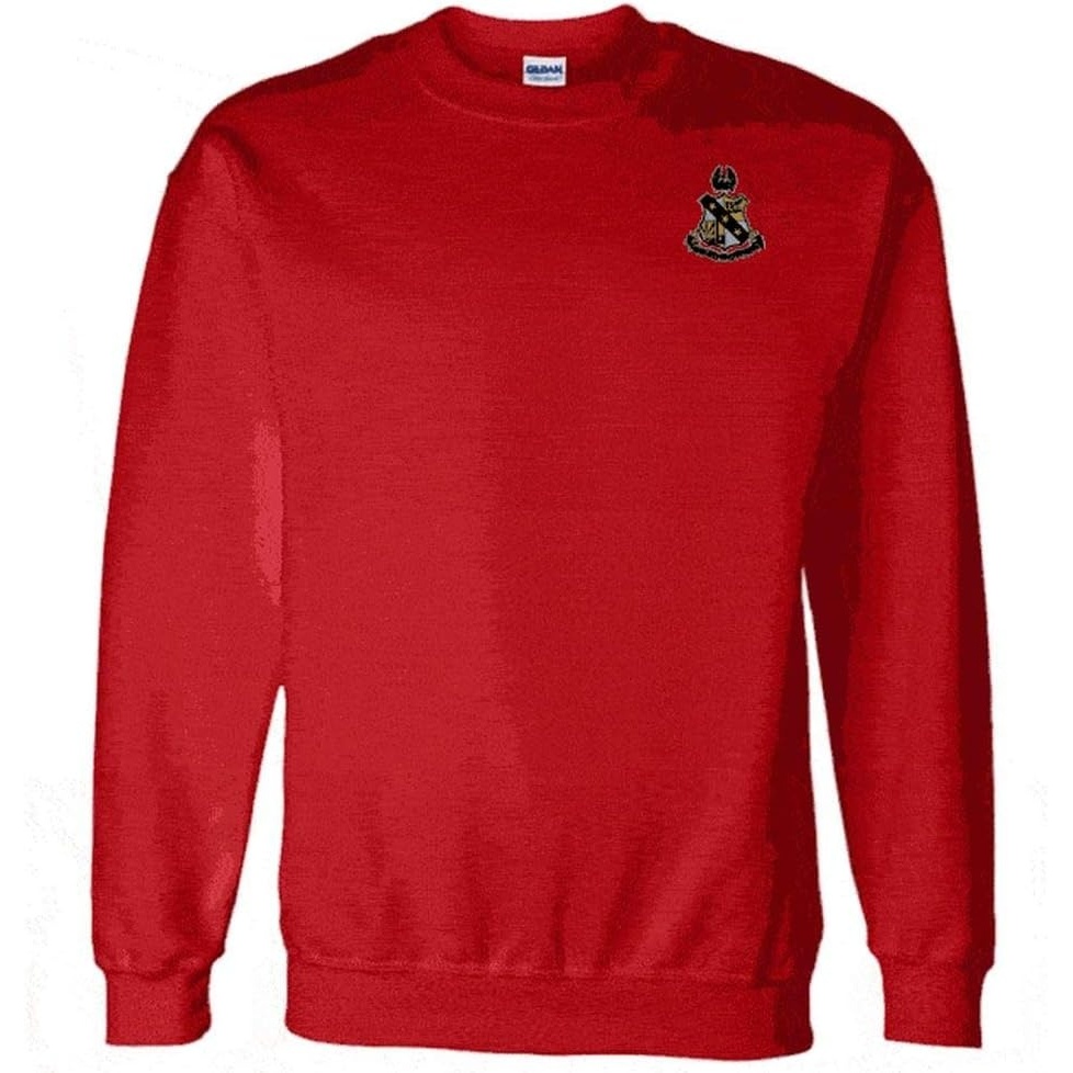 image:imageGreekgear Alpha Sigma Phi World Famous Crest Shield PATCH Crewneck SweatshirtRed