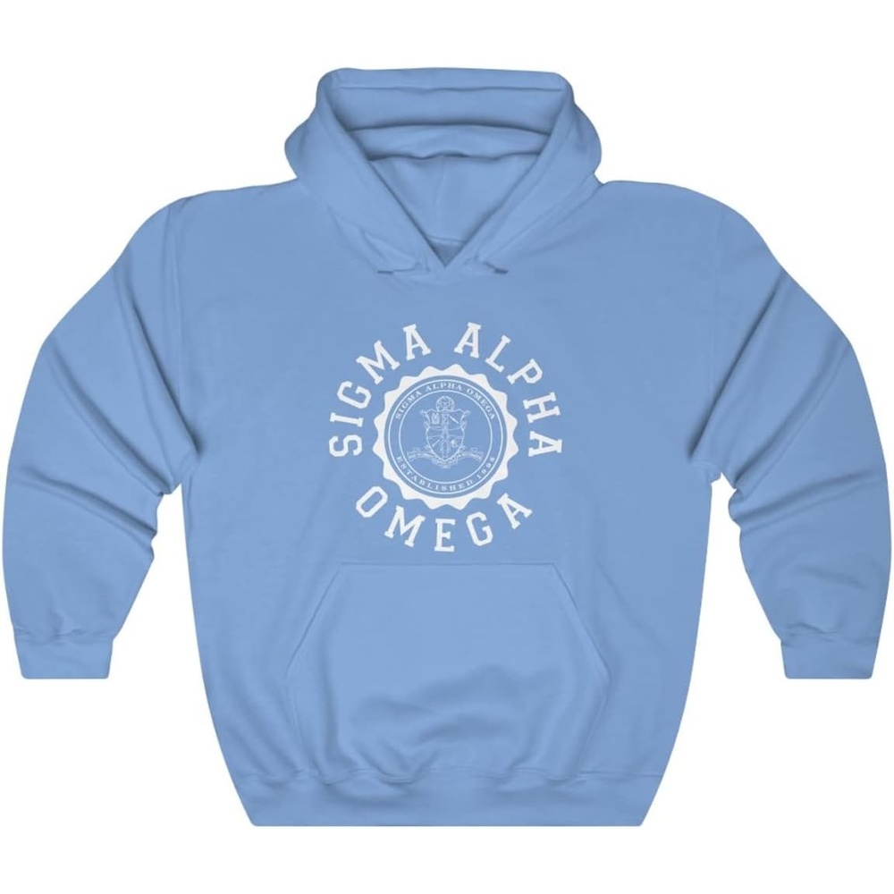 image:imageGreekgear Sigma Alpha Omega Unisex College Seal HoodieCarolina Blue