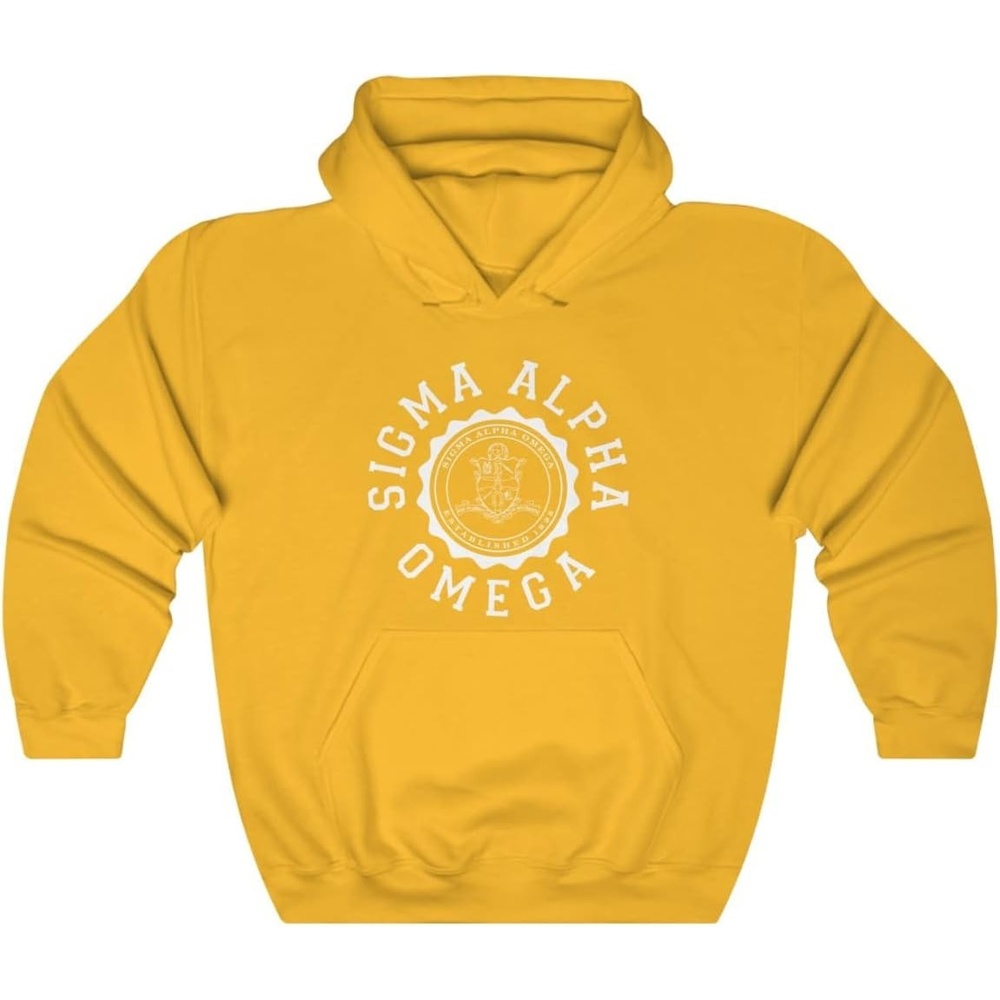 image:imageGreekgear Sigma Alpha Omega Unisex College Seal HoodieGold
