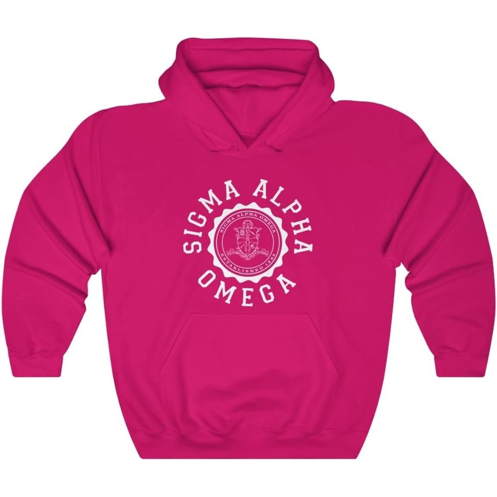 image:imageGreekgear Sigma Alpha Omega Unisex College Seal HoodieHeliconia