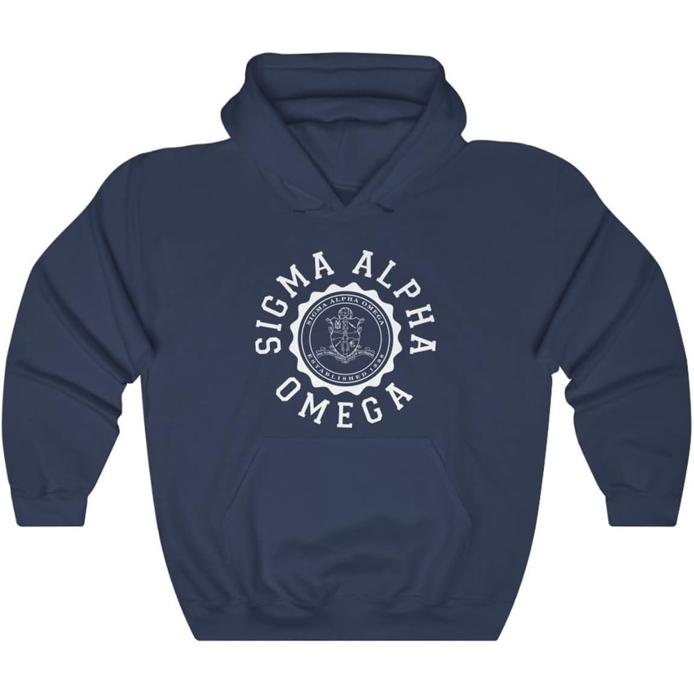 image:imageGreekgear Sigma Alpha Omega Unisex College Seal HoodieNavy