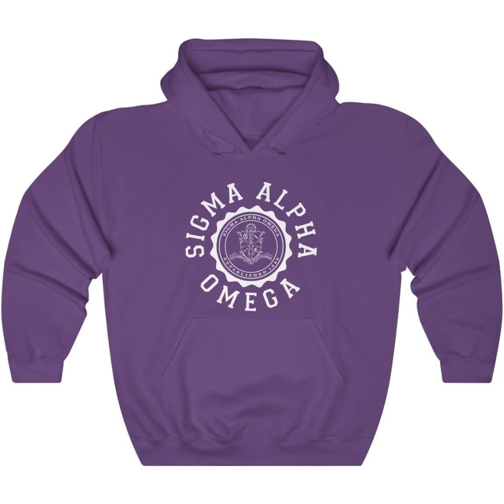image:imageGreekgear Sigma Alpha Omega Unisex College Seal HoodiePurple