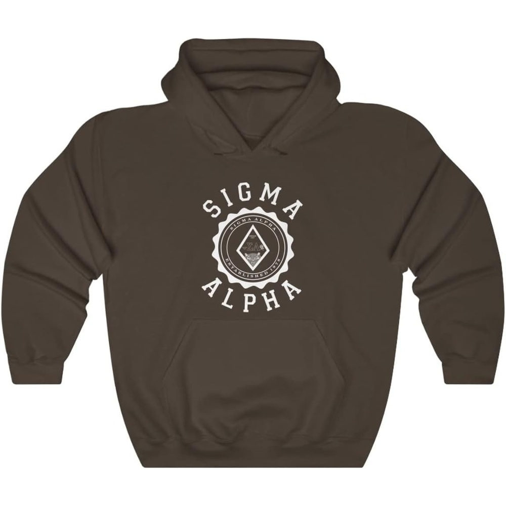 image:imageGreekgear Sigma Alpha Unisex College Seal HoodieDark Chocolate