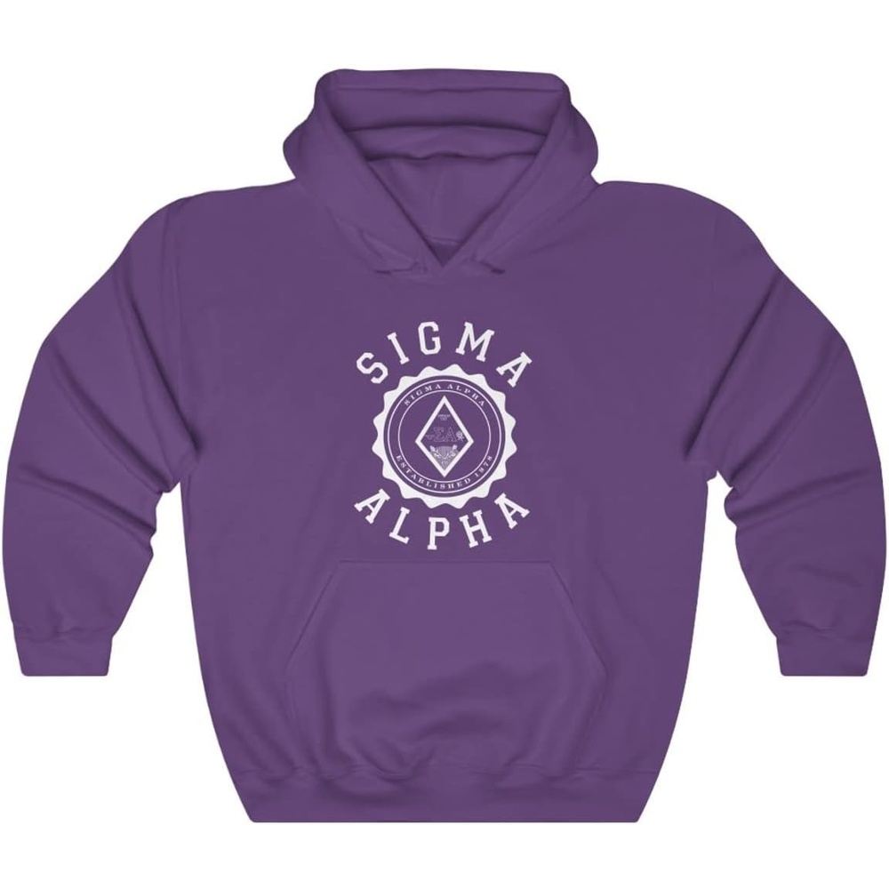 image:imageGreekgear Sigma Alpha Unisex College Seal HoodiePurple