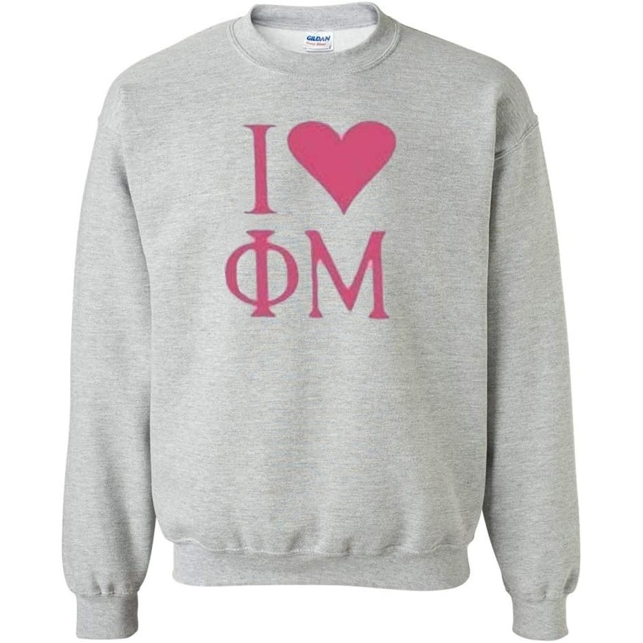 image:imageI Love Phi Mu Crewneck SweathirtsLight Grey