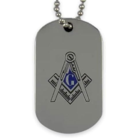 image:imageMasonic Silver DoubleSided Dog Tag WChain