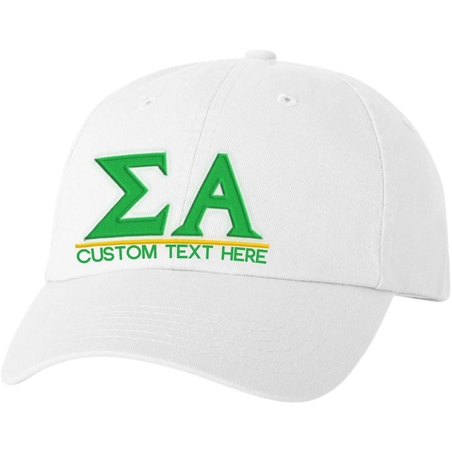 image:imagePersonalized Sigma Alpha Greek Line HatWhite