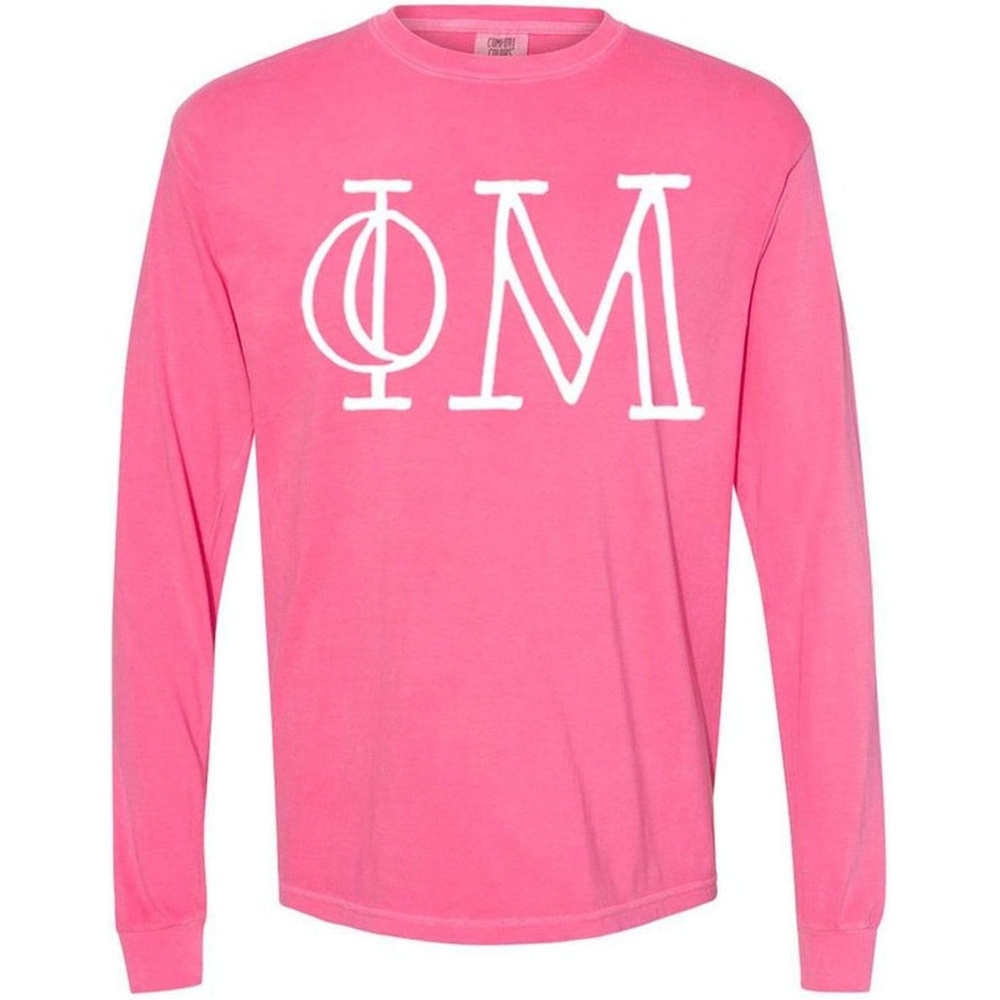 image:imagePhi Mu Greek Long Sleeve TShirtNeon Pink