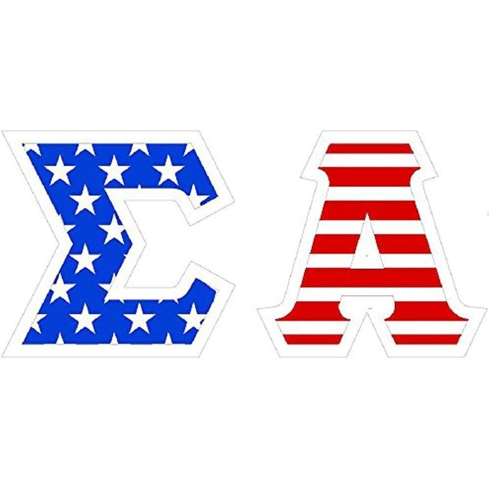 image:imageSigma Alpha American Flag Greek Letter Sticker