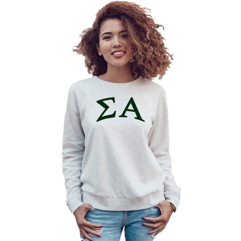 image:imageSigma Alpha Arched Greek Lettered Crewneck SweatshirtLight Grey
