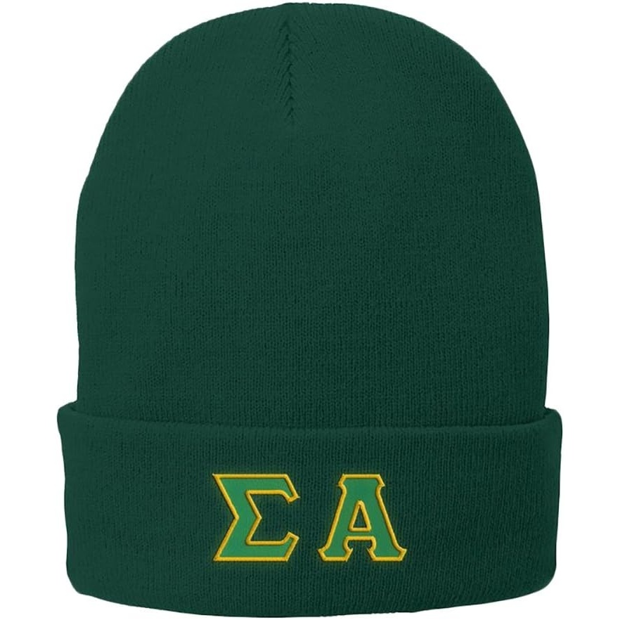 image:imageSigma Alpha Big Greek Lettered Knit CapGreen