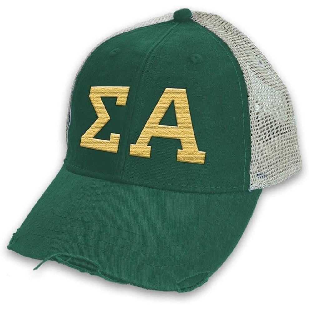 image:imageSigma Alpha Distressed Trucker HatForest Tan