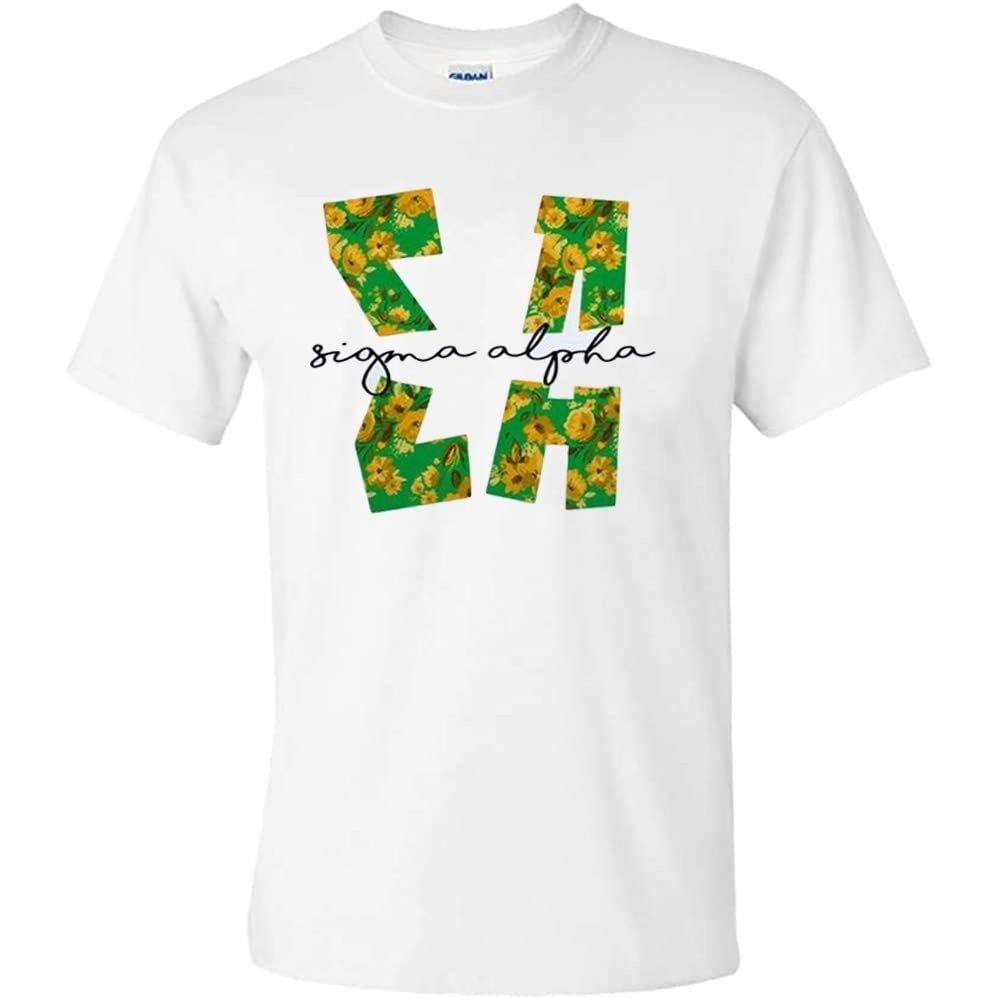 image:imageSigma Alpha Floral Big Lettered TShirtWhite