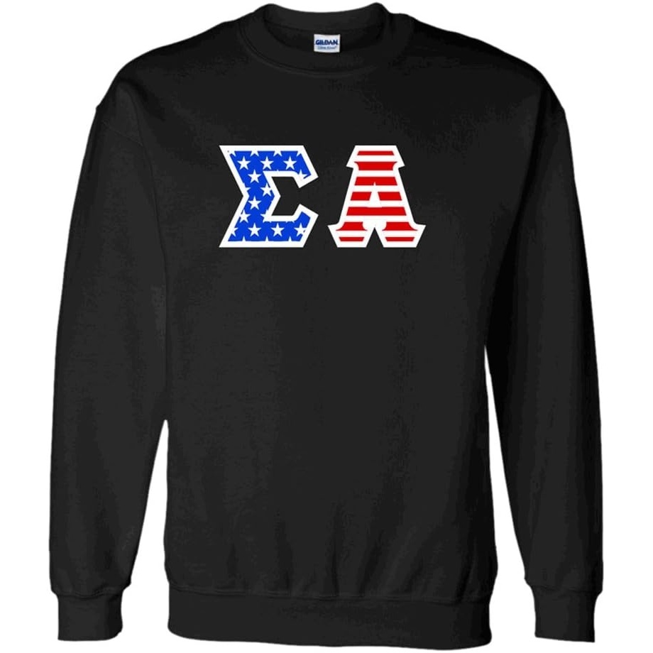 image:imageSigma Alpha Greek Letter American Flag CrewneckBlack