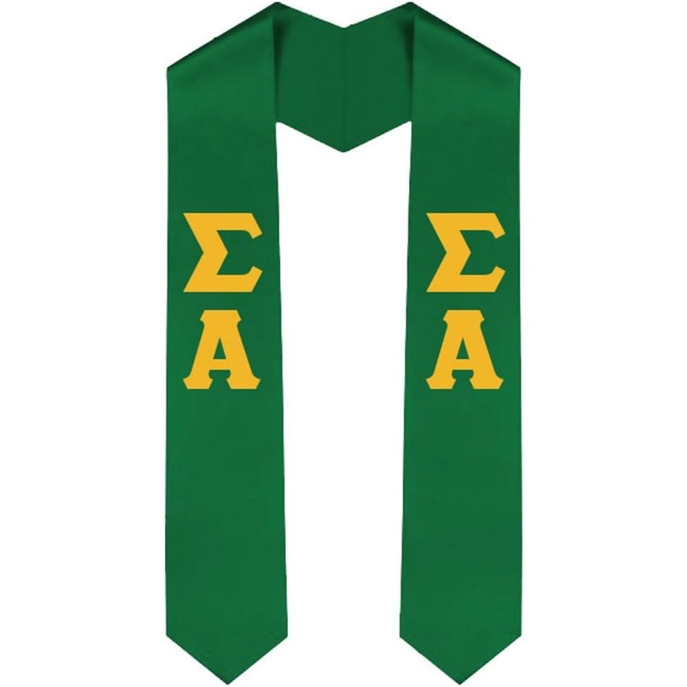 image:imageSigma Alpha Greek Lettered Graduation Sash StoleHunter Green