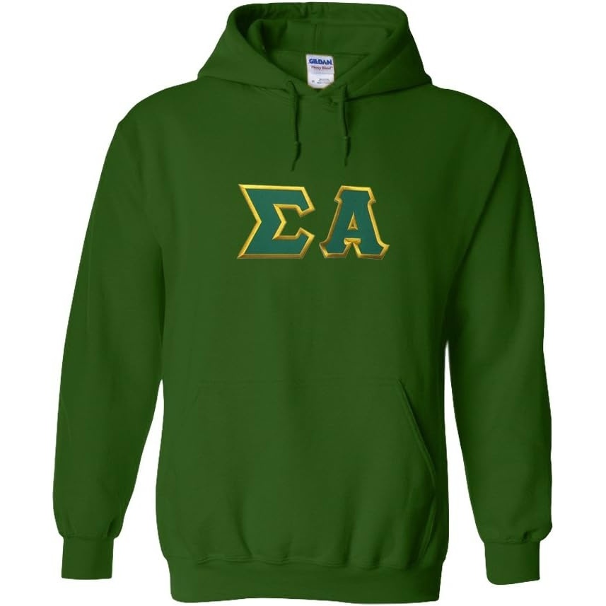 image:imageSigma Alpha Lettered Hooded SweatshirtForest Green
