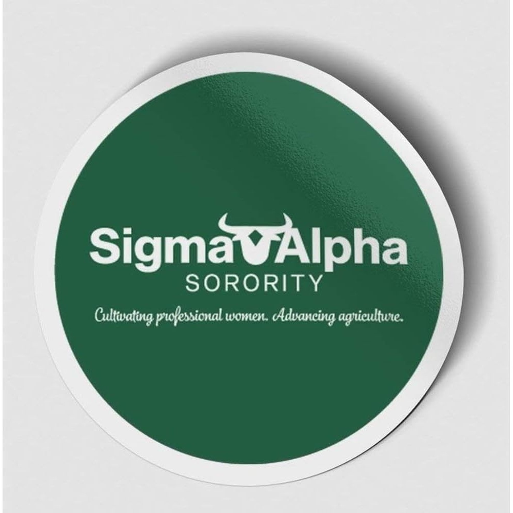 image:imageSigma Alpha Logo Round Decal WhiteGreen