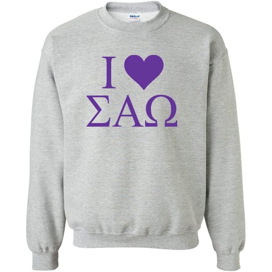 image:imageSigma Alpha Omega I Love Crewneck SweatshirtLight Grey