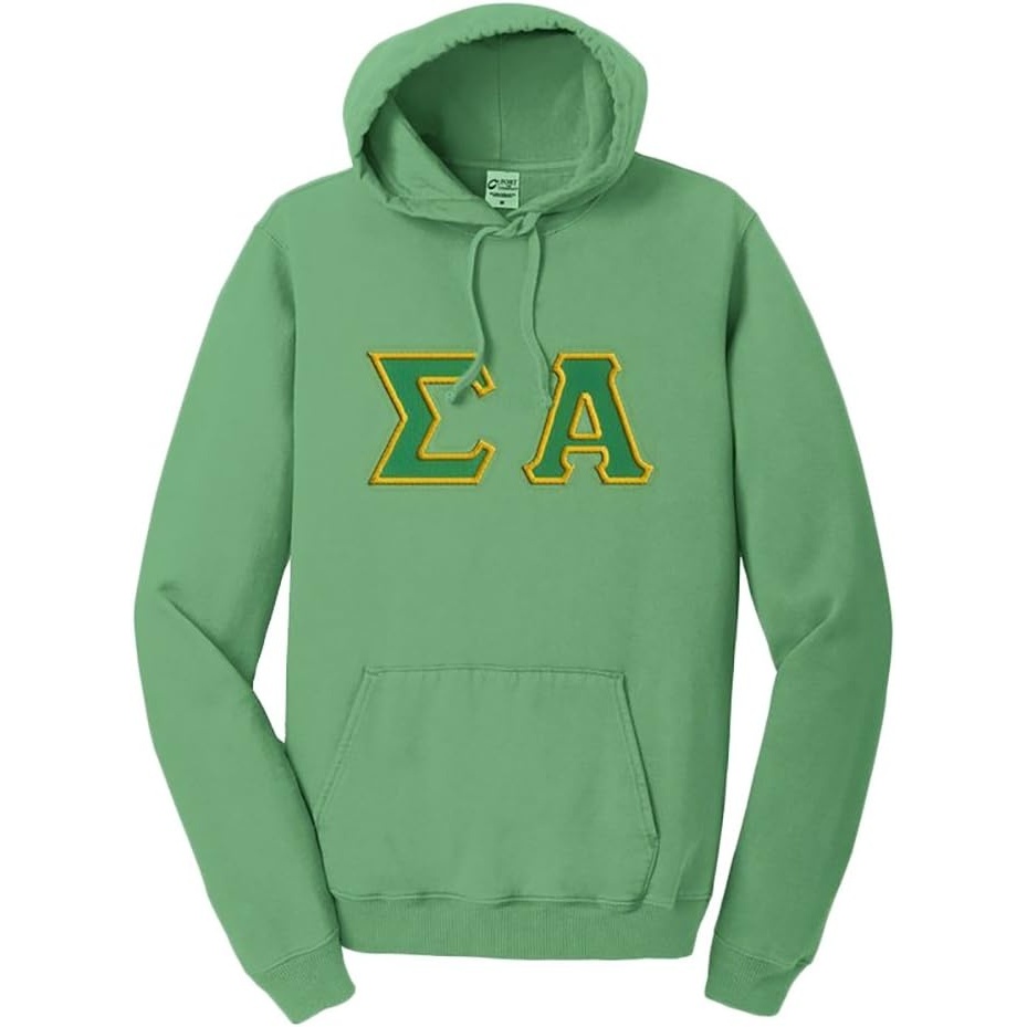 image:imageSigma Alpha PigmentDyed Lettered Hooded SweatshirtSafari