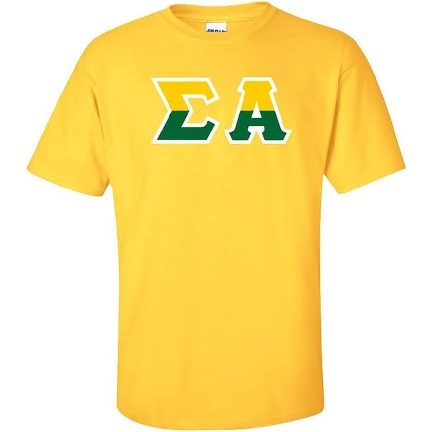 image:imageSigma Alpha Two Tone Greek Lettered TShirtGold