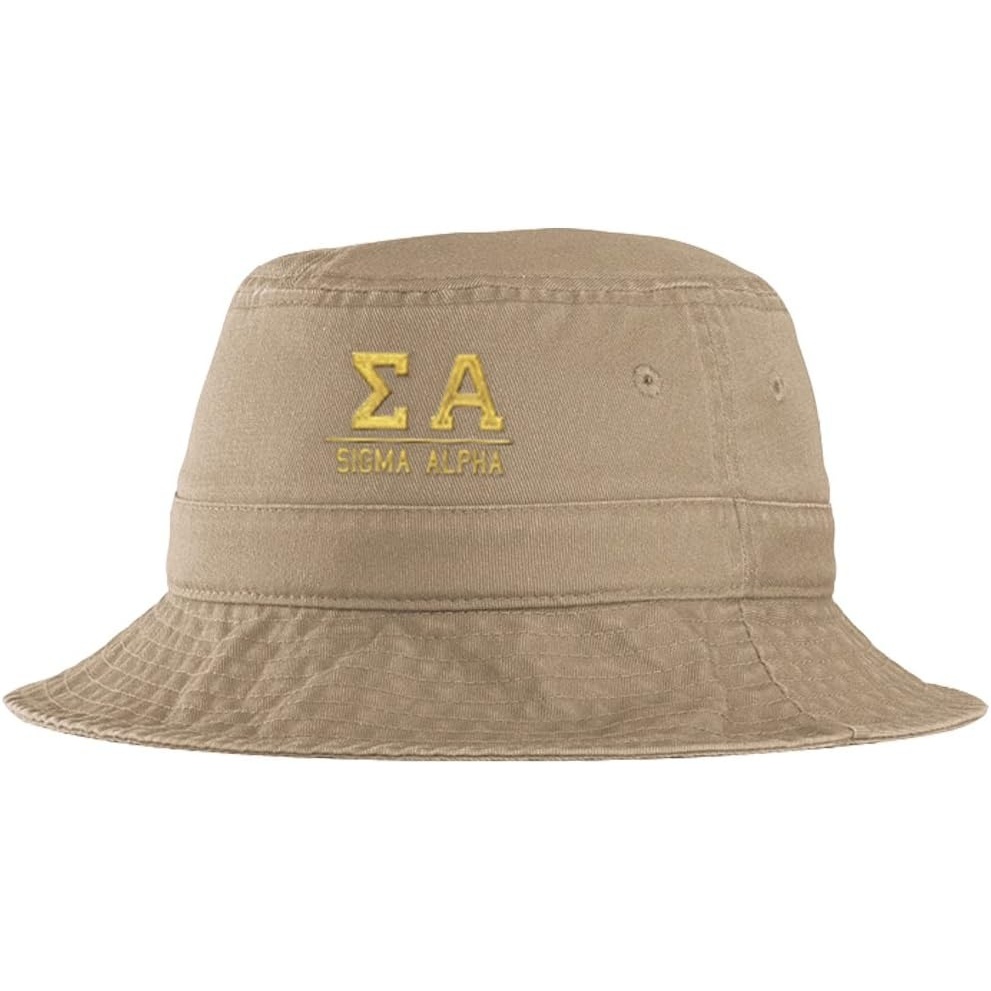 image:imageWomens Sigma Alpha Sorority Greek Letter Bucket Hat in Khaki