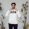 Alpha Sigma Phi Arched Greek Letter Hooded Sweatshirt(White)